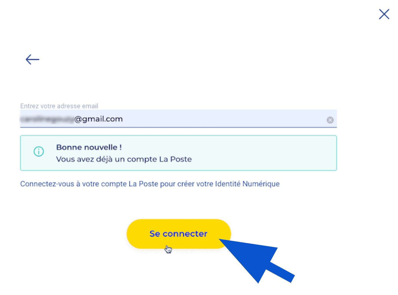 Connexion au compte La Poste