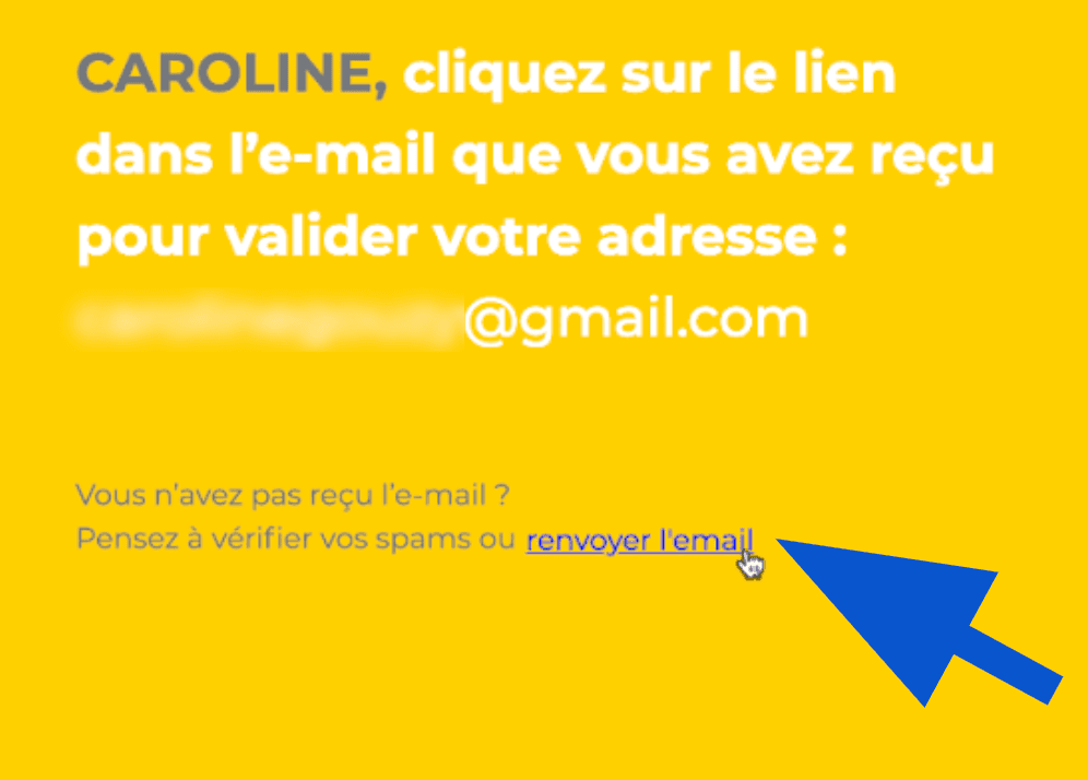 Renvoyer l'e-mail de confirmation