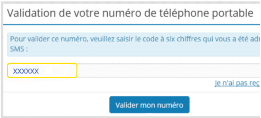 Validation du numéro de téléphone
