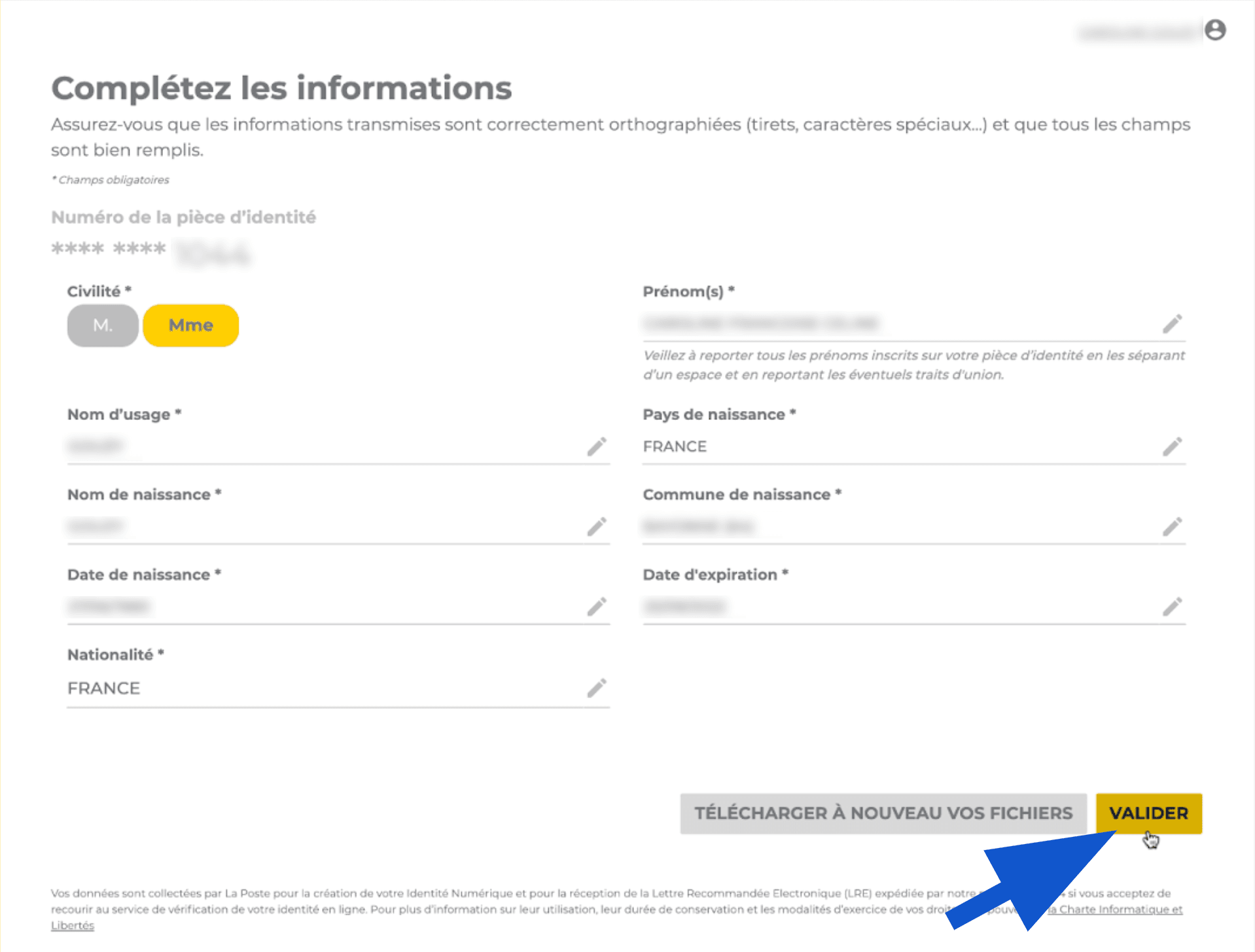Vérification des informations