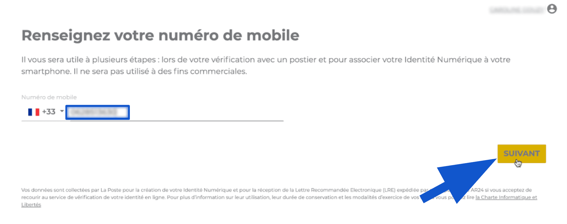 Renseignement du téléphone mobile