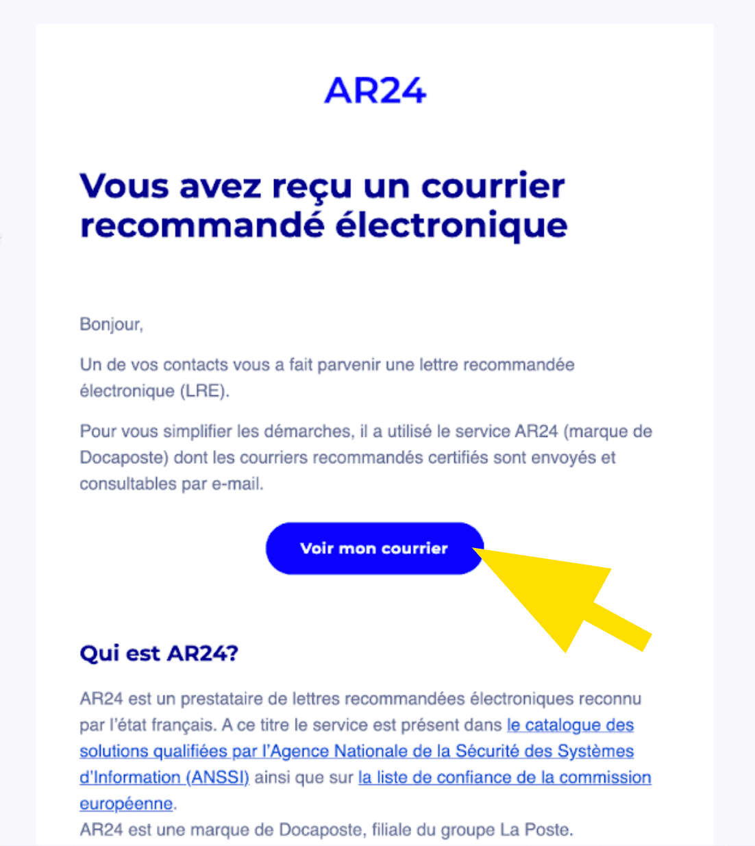 E-mail du courrier électronique