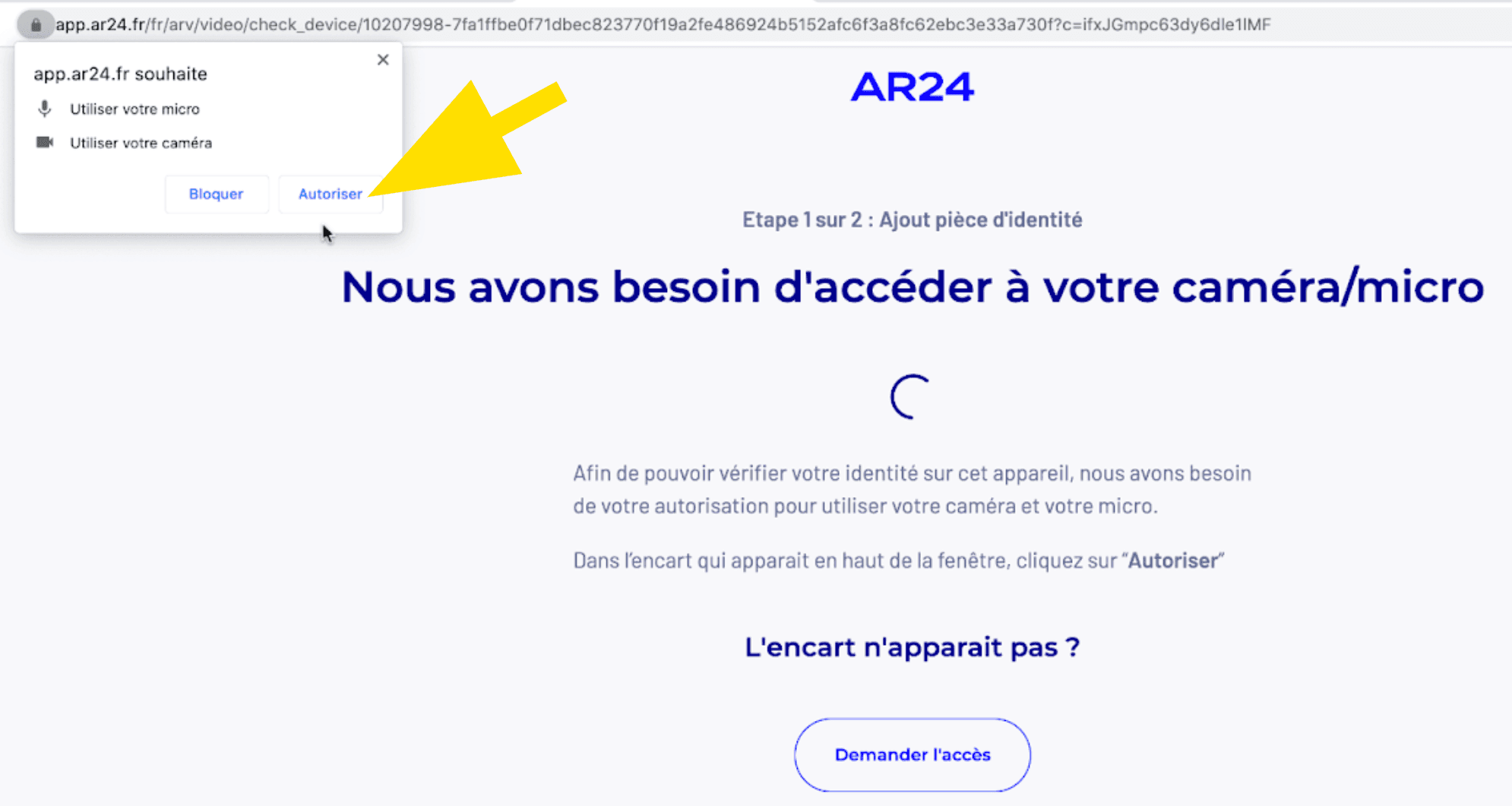Autorisation micro et caméra