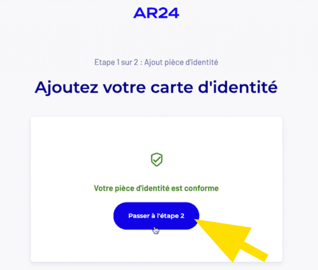 Ajout pièce d'identité — étape 2