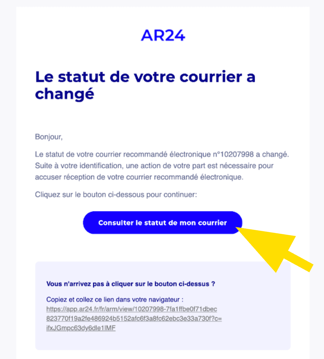 Consulter le statut du recommandé électronique
