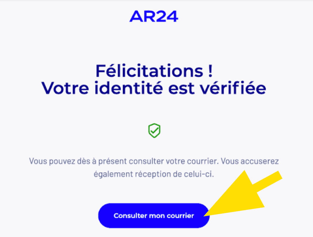 Courrier « identité vérifiée »