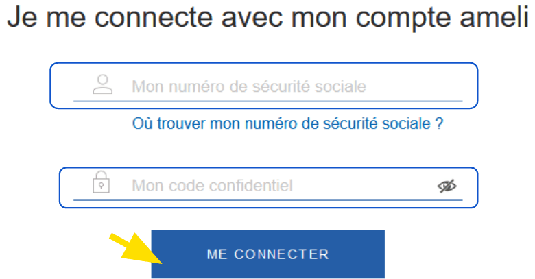 Connexion avec le compte Ameli