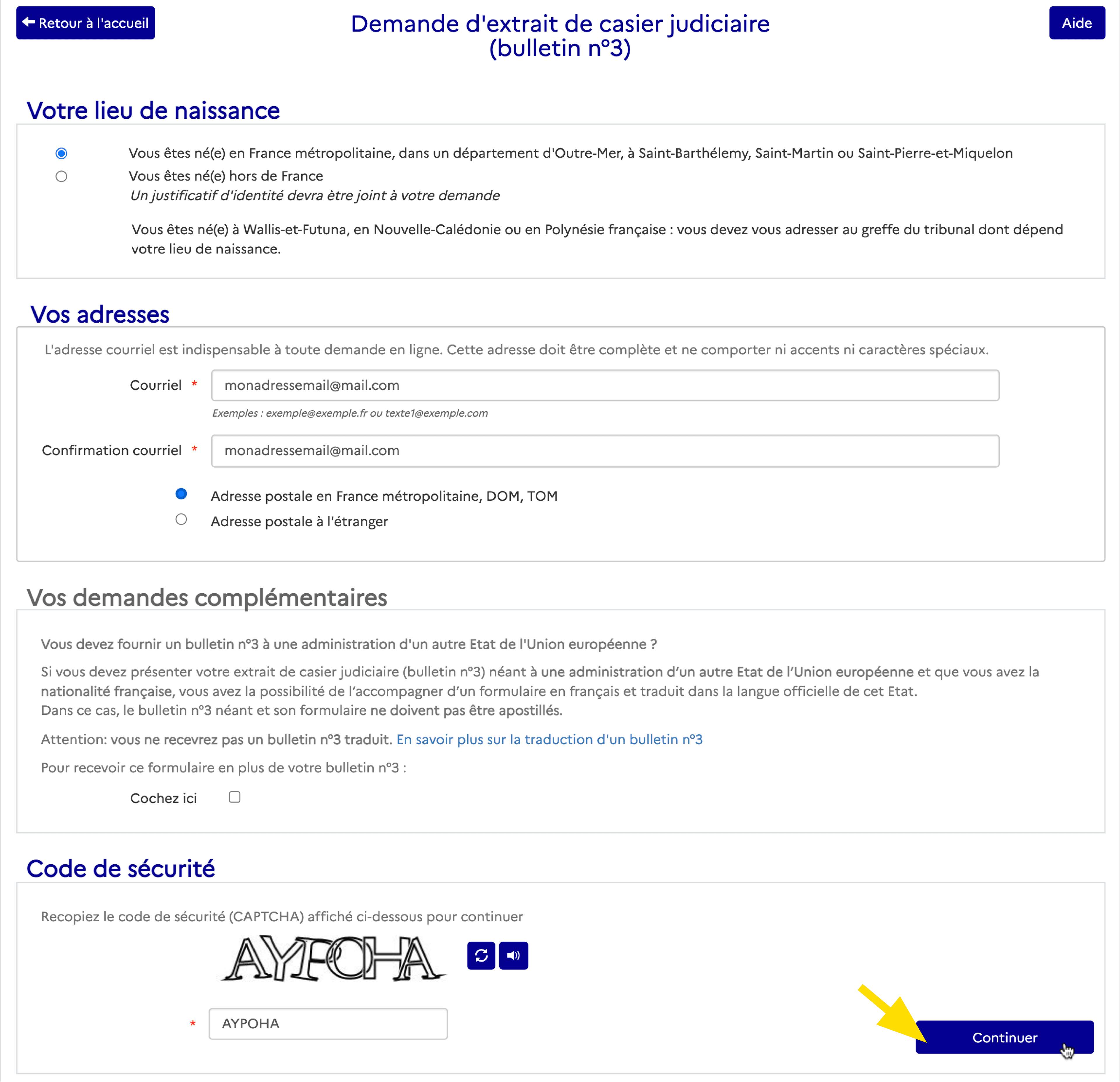 Formulaire â partie 1