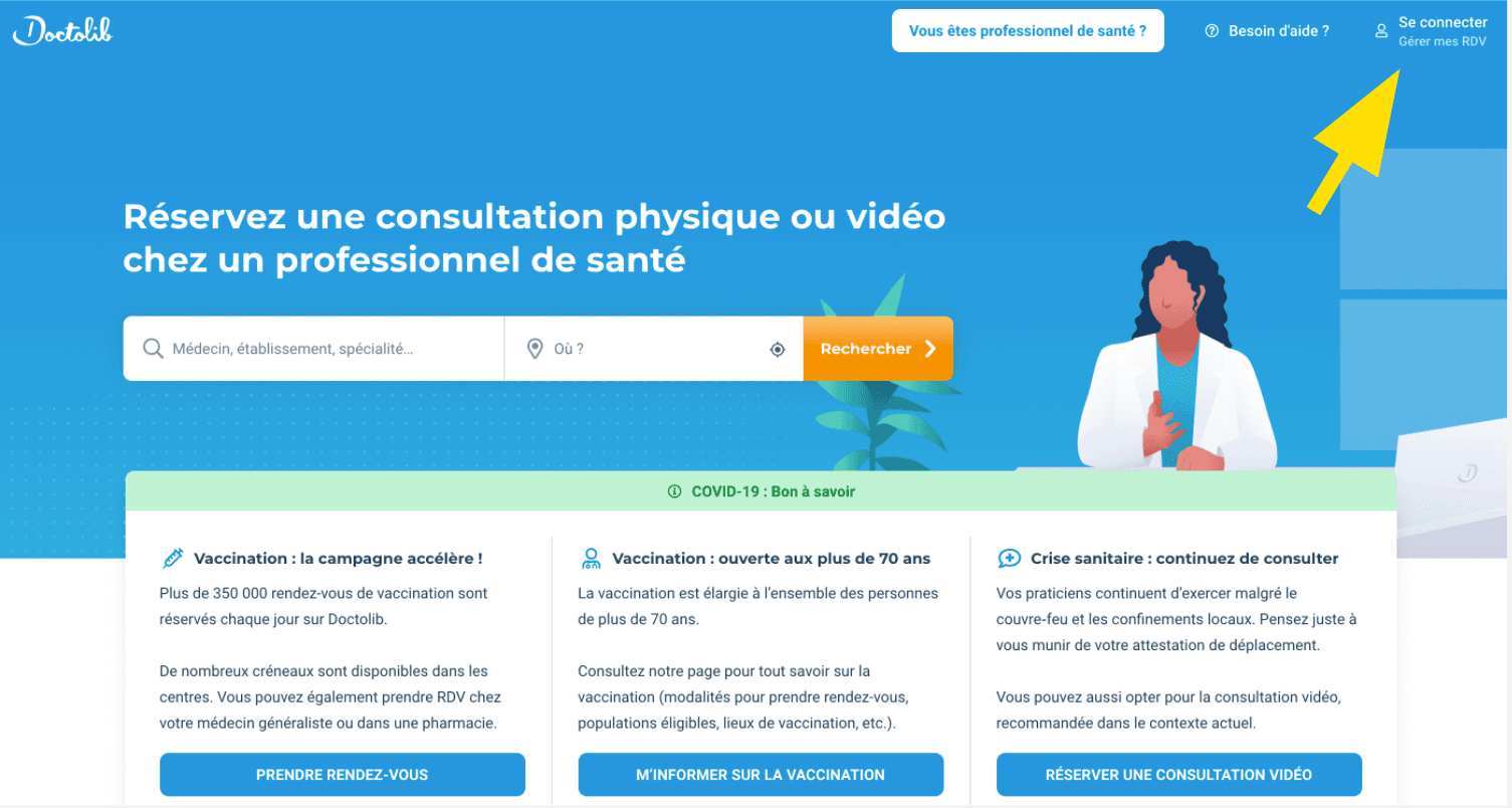 Se connecter — Gérer mes RDV