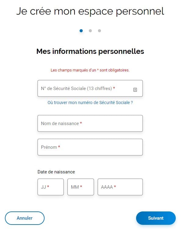Formulaire d'inscription