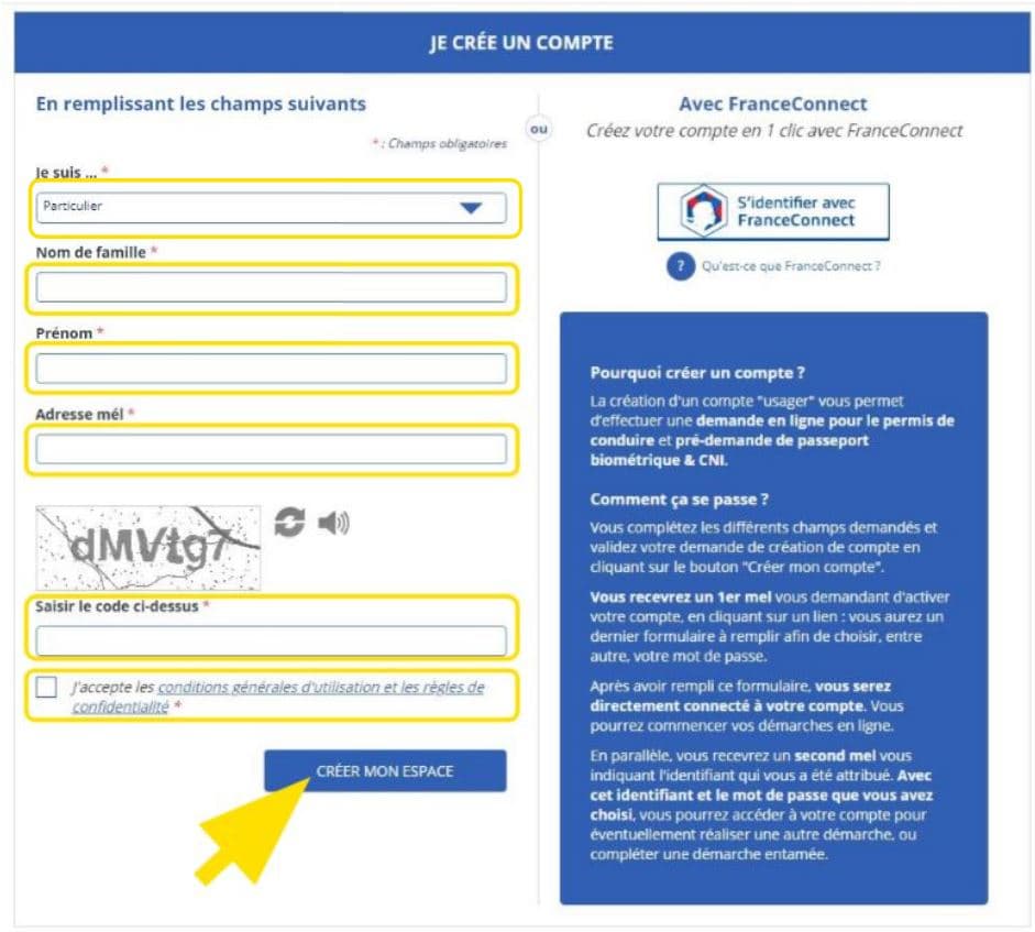 Formulaire de création