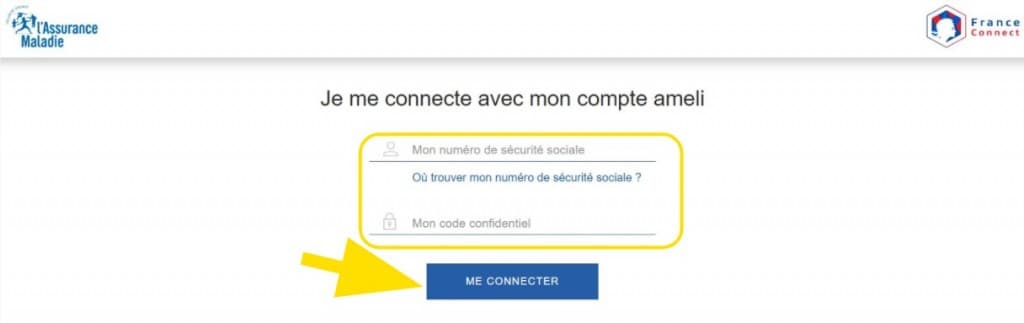 FranceConnect — identifiants Ameli