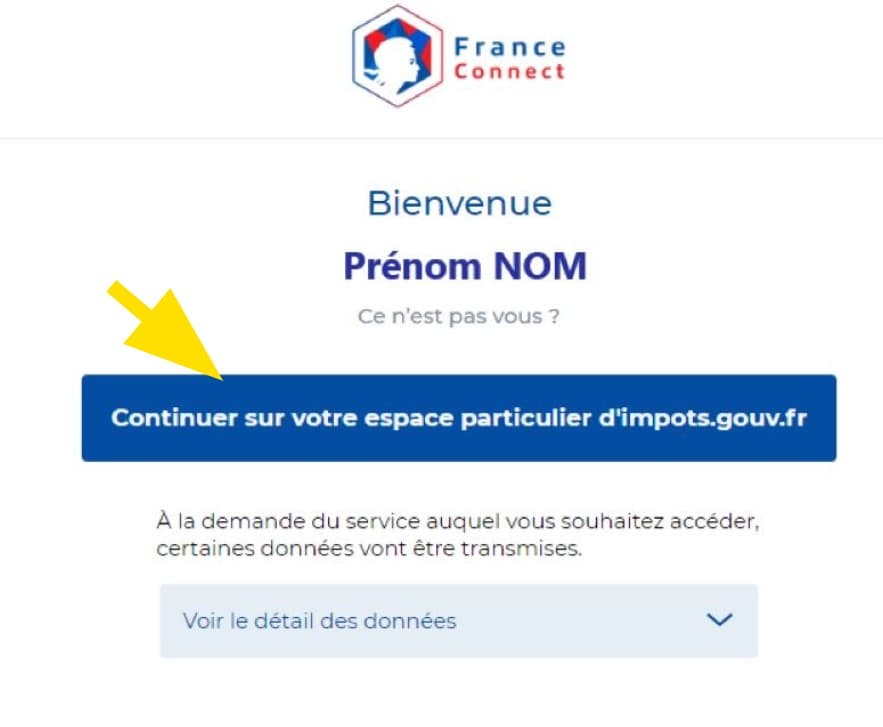 FranceConnect — bienvenue, continuer