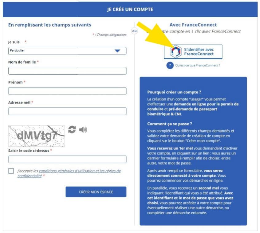 Identification avec FranceConnect