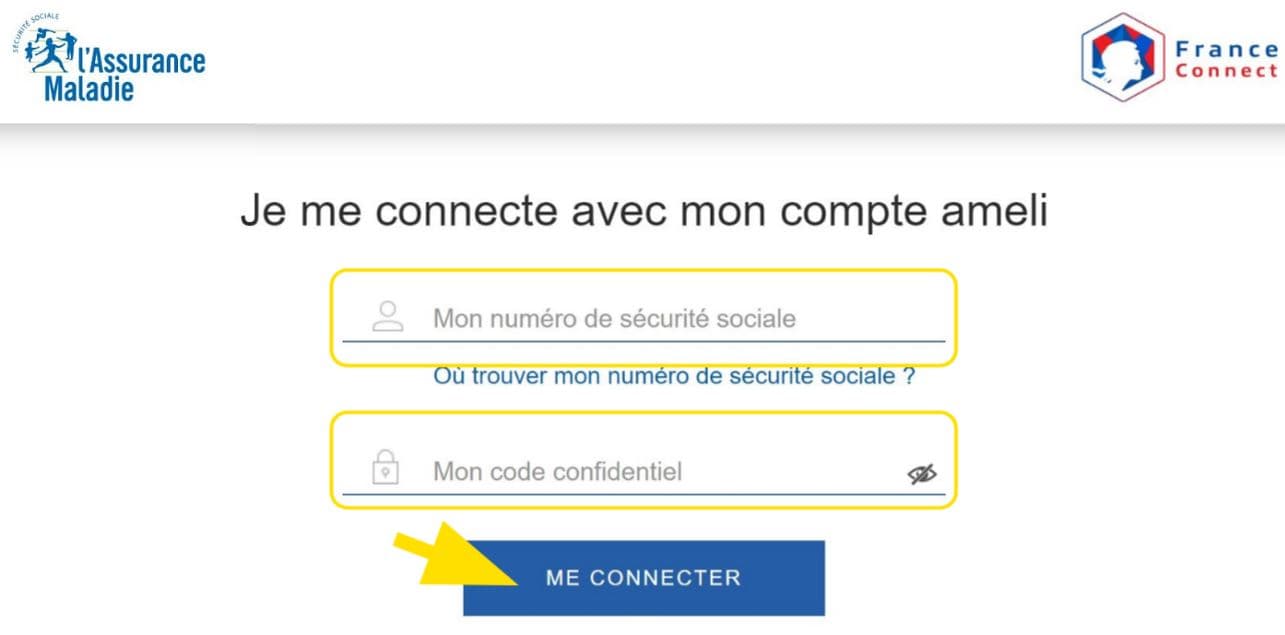FranceConnect — identifiants Ameli