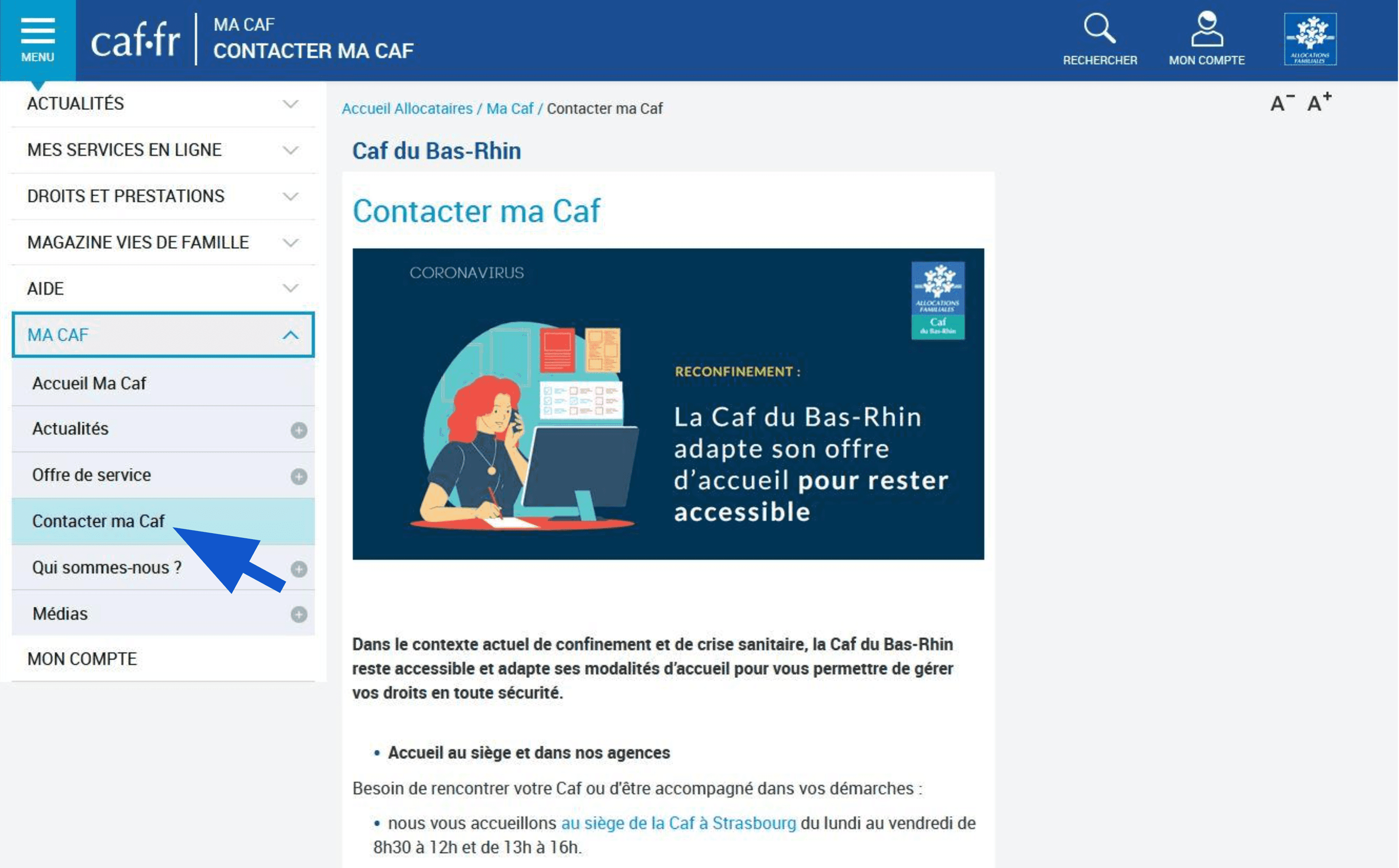 « Contacter ma Caf »