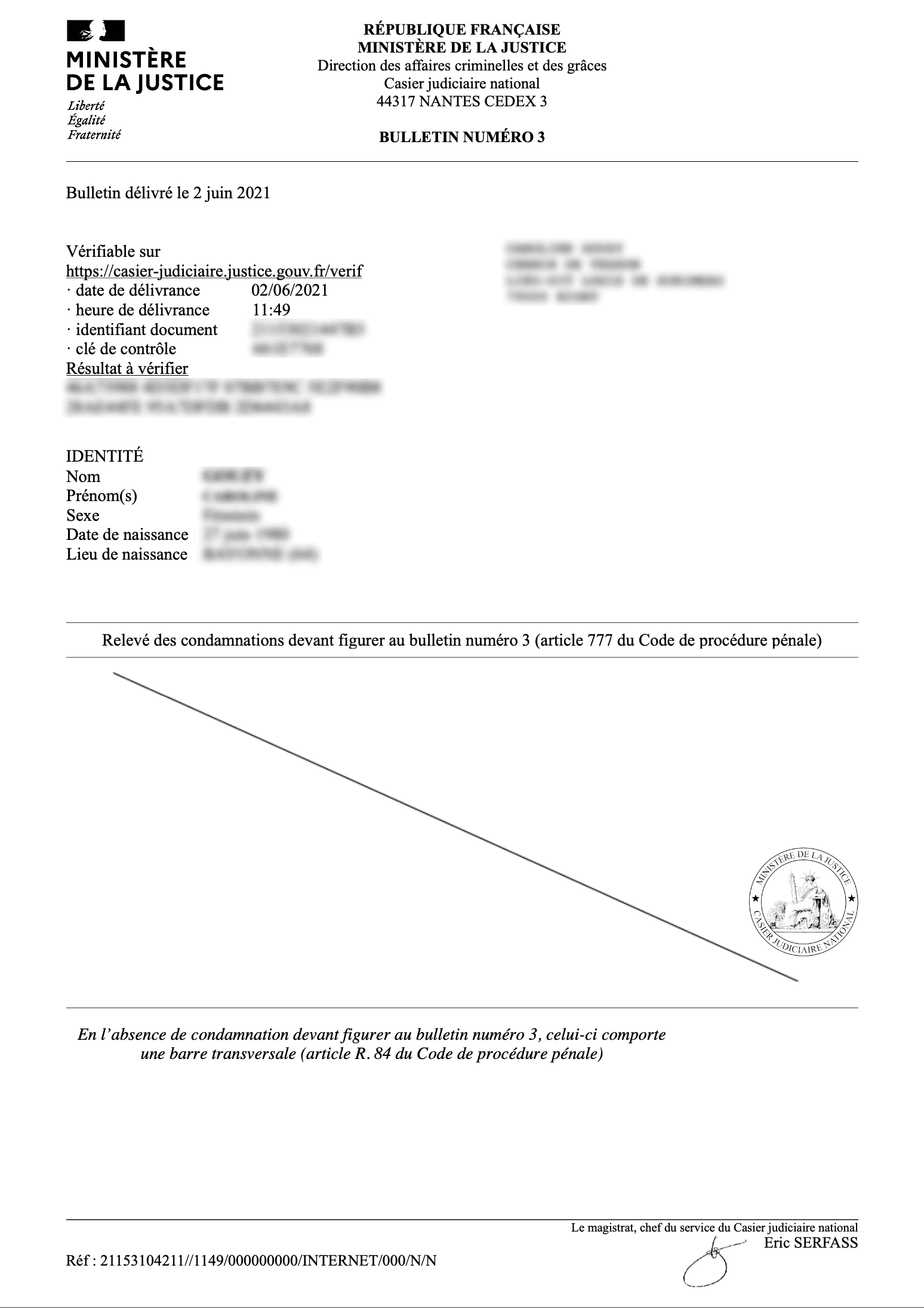 Le fichier de l'extrait