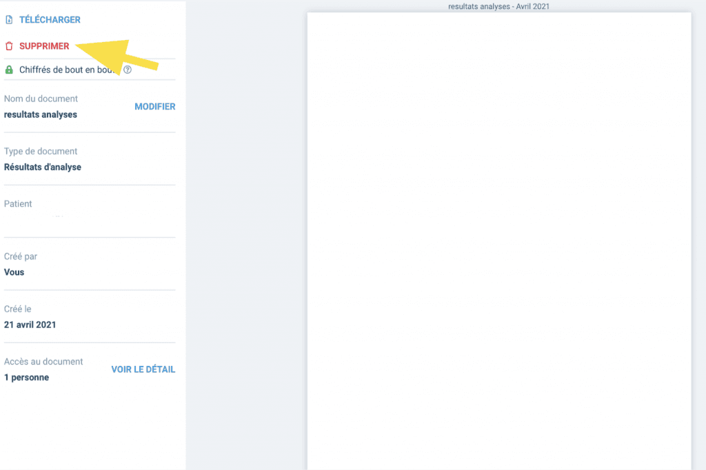 Supprimer le document