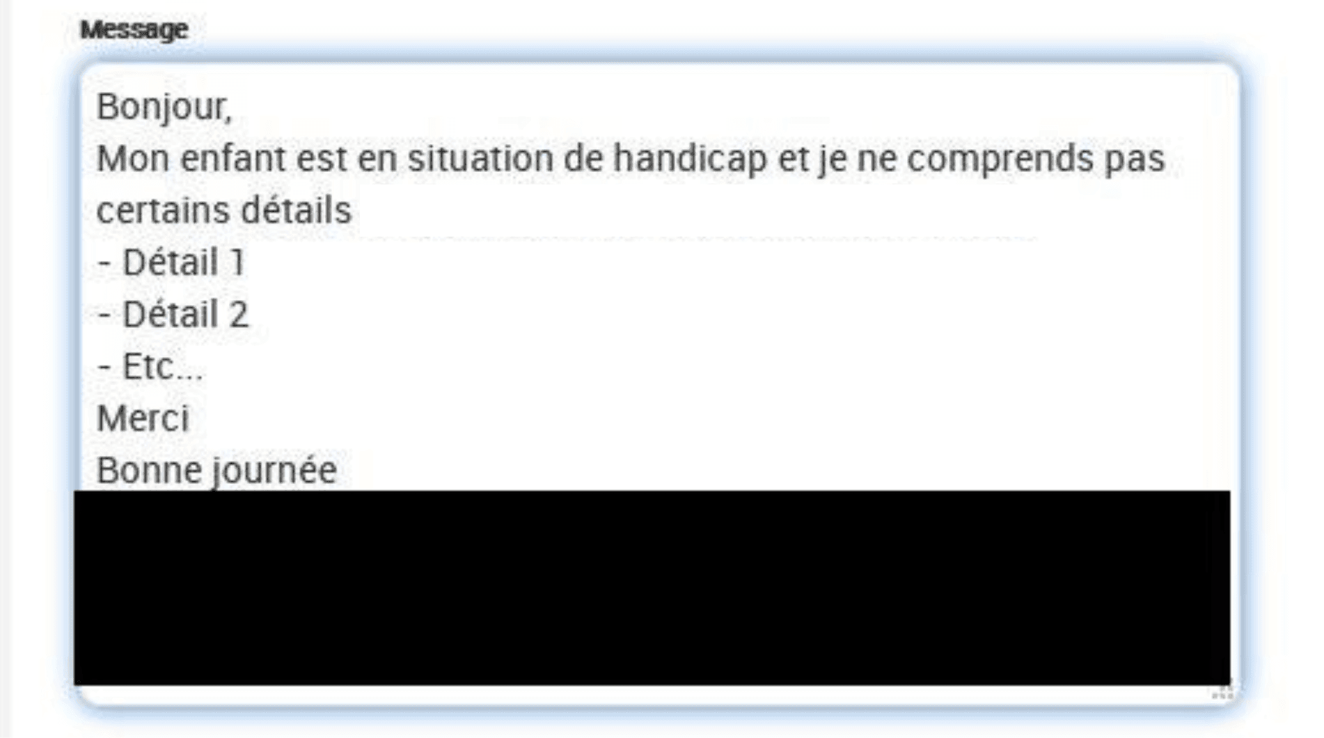 Message au conseiller