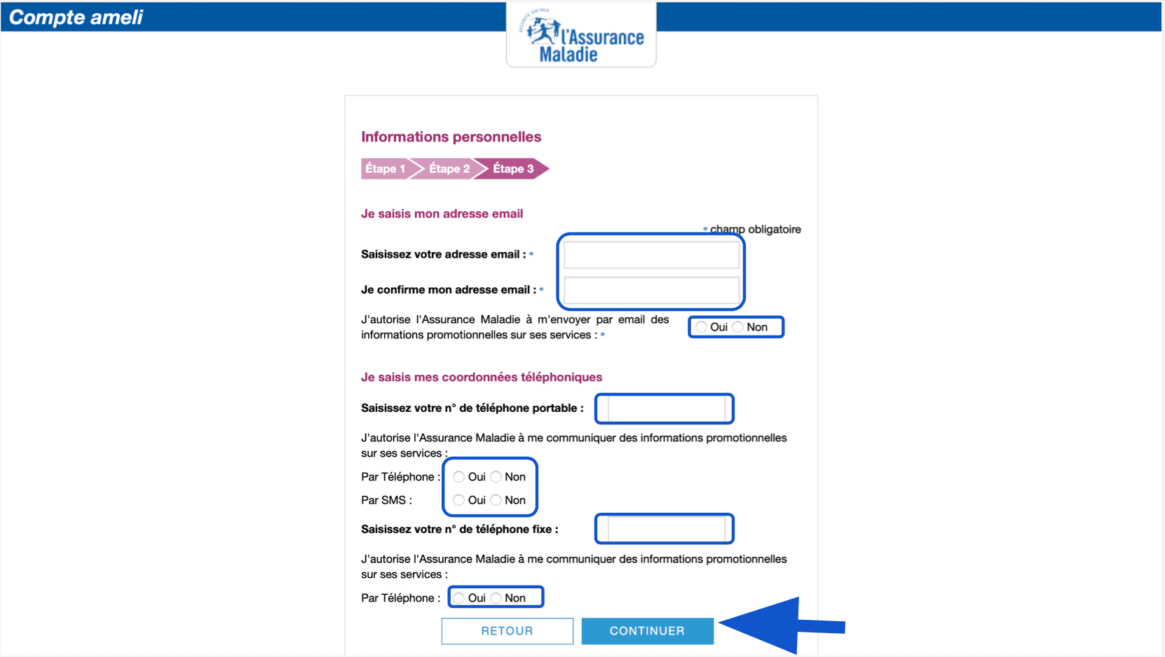 E-mail et préférences de contact